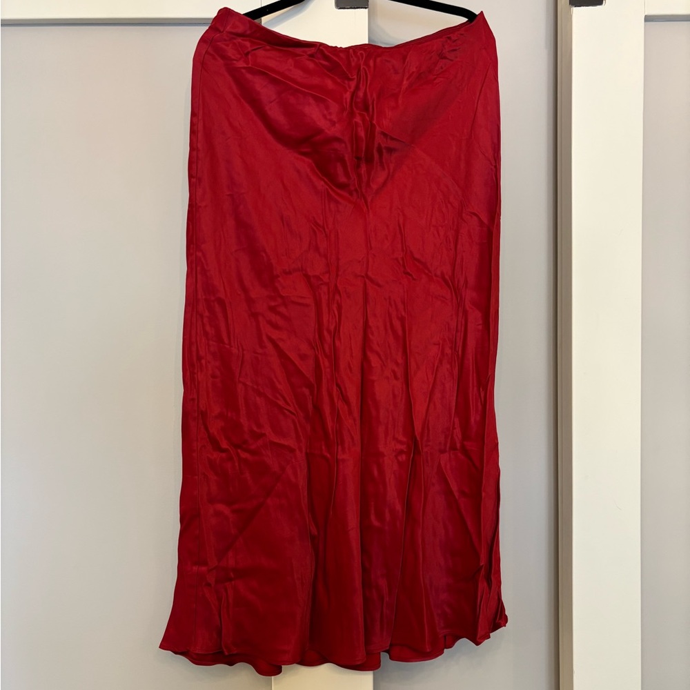 H&M Vibrant satin look Red Maxi Skirt